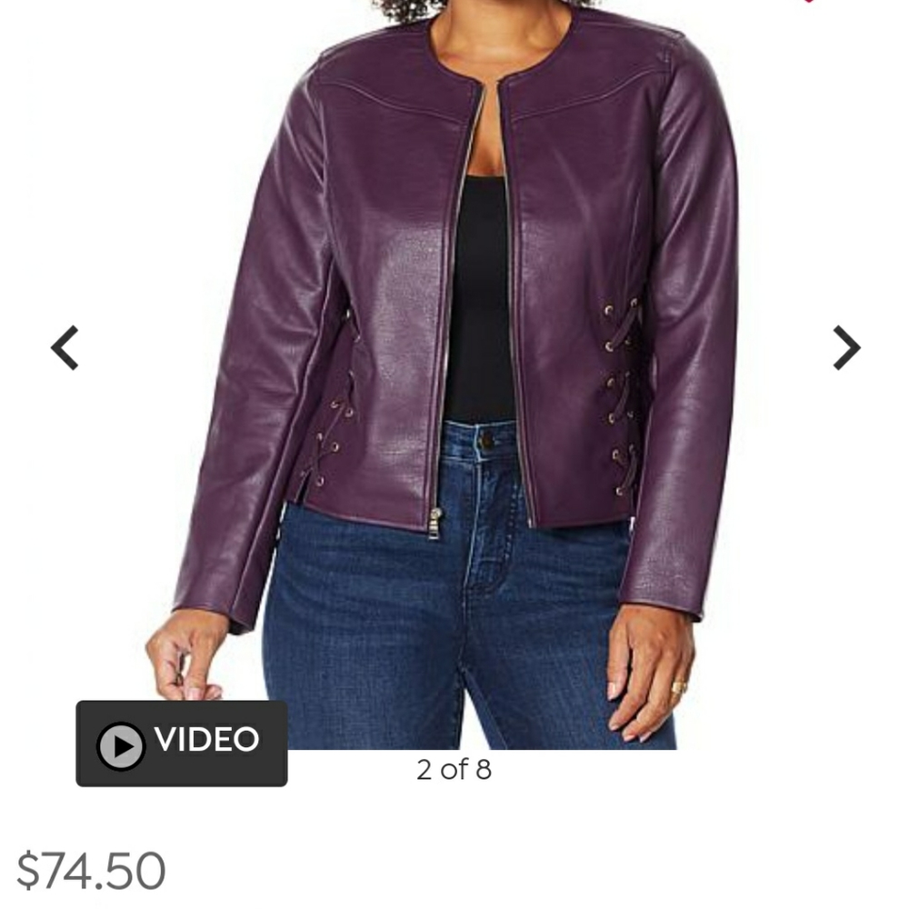 Colleen Lopez faux leather jacket